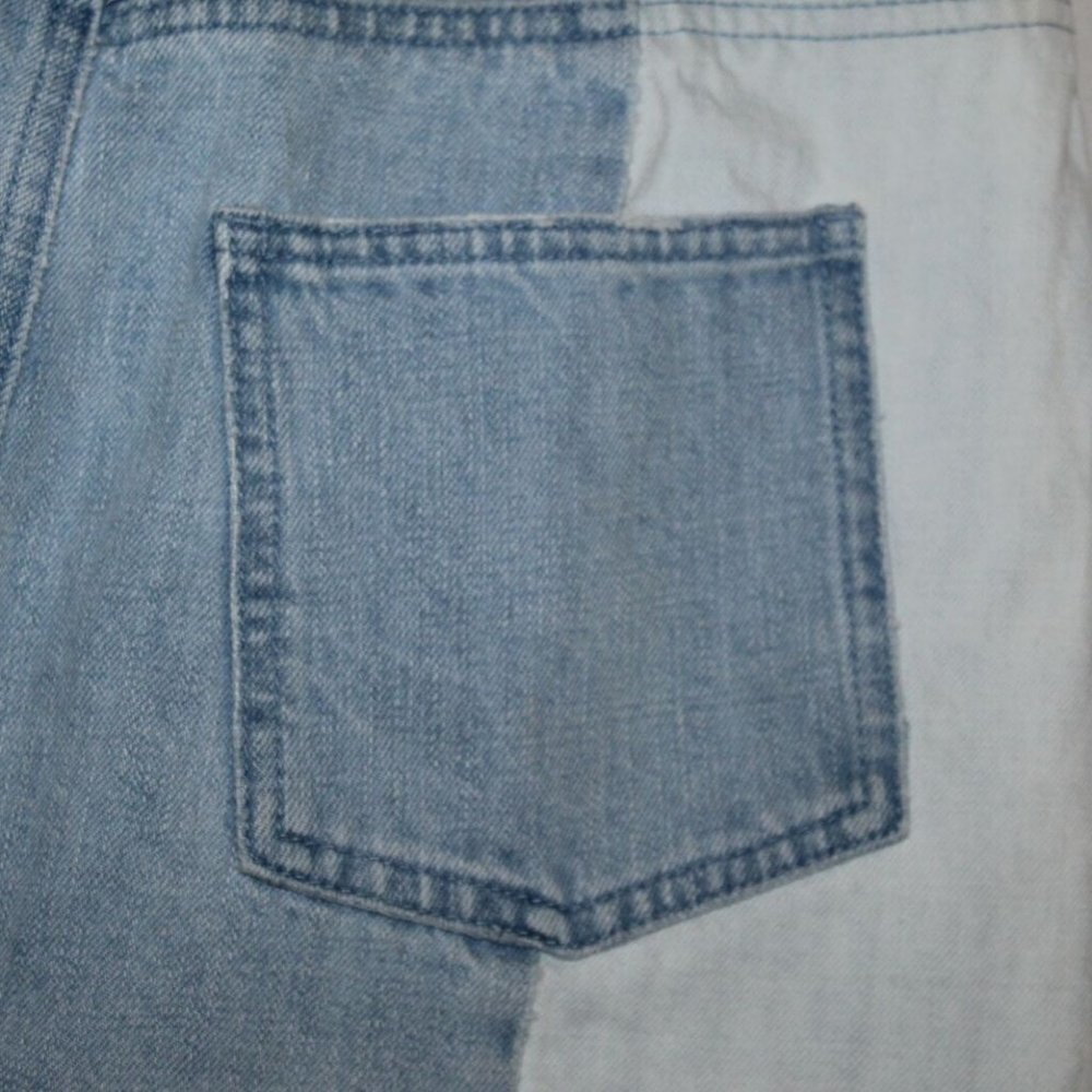 ✨2/$20 Free People Colorblock Denim Jean Mini Skirt Women's Size 6 H10333 - Picture 8 of 11